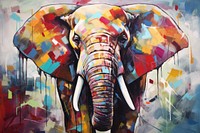 Modern art of an elephant painting wildlife animal.