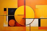 Modern art of the sun painting abstract shape.