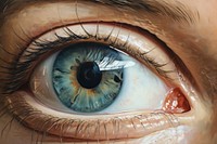 Oil painting of an eye backgrounds portrait eyelash.