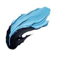 Pastel black blue flat paint brush stroke white background turquoise painting.