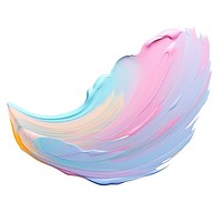 Pastel flat paint brush stroke abstract petal white background.