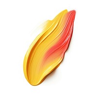 Pastel yellow red flat paint brush stroke petal white background confectionery.