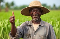 Farmer smile rice agriculture.