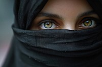 Women empowerment hijab black headscarf.