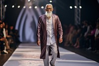 Thai elder male model fashion clothing runway.