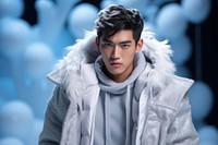 Thai male teenager model portrait clothing winter.