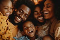 African American family laughing adult happy.