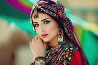 Middle eastern woman tradition portrait fashion.