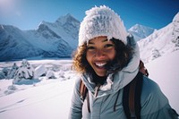 Black snow mountain portrait.