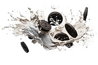Cookies and cream milk splash border white background confectionery splashing. AI generated Image by rawpixel.
