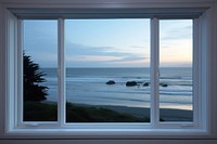 Sea scape window windowsill architecture.