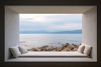 Window see seascape architecture tranquility relaxation.