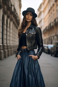 Jacket denim leather fashion.