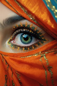 Middle Eastern fashion eye headscarf.