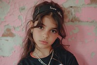 Middle Eastern girl kid portrait photography necklace.