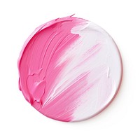 Pink and white flat paint brush stroke shape pink white background.