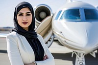 Middle eastern businesswomen portrait adult headscarf.