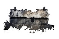 House with burnt white background deterioration architecture.