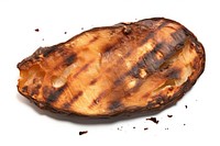 Potato with burnt food white background accessories.