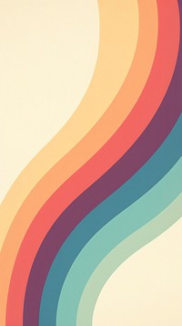 Retro illustration of curve lines art pattern rainbow.