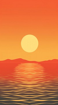 Retro illustration of a sunset sunlight outdoors horizon.