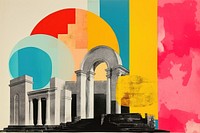  Temple architecture painting art. AI generated Image by rawpixel.