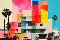  Contemporary building architecture painting plant. AI generated Image by rawpixel.