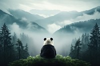 Panda tree bear mountain. AI generated Image by rawpixel.
