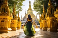  Thai woman visit the Sacred Shwedagon Pagoda in Myanmar pagoda adult spirituality. 