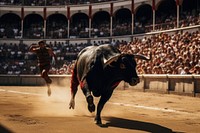 Bullfighting in spain architecture livestock bullring. AI generated Image by rawpixel.