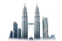 Twin tower Malaysia architecture skyscraper landmark.