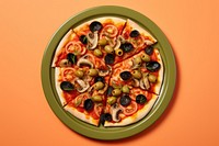 Anchovy and Olives Pizza pizza olive plate.