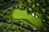 Beautiful green golf course landscape outdoors nature.