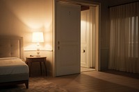  Hotel room lighting door architecture. AI generated Image by rawpixel.