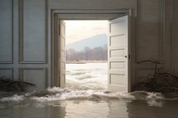  River open door architecture. AI generated Image by rawpixel.
