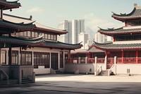 Buildings chinese Style building architecture city.