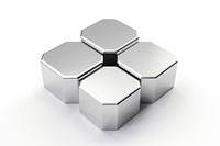 Hexagon hexagon silver white background.