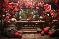 Chinese New Year style of Garden flower garden plant.