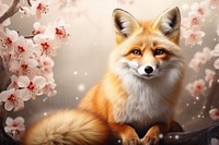 Chinese New Year style of Fox fox wildlife animal.