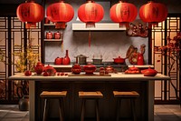 Chinese New Year style of Kitchen kitchen lantern red.