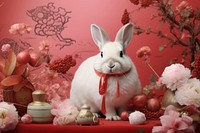 Chinese New Year style of Rabbit animal rodent mammal.