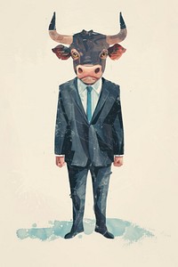 A bull businessperson mammal cattle animal.