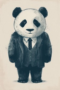 A panda business person art portrait suit.