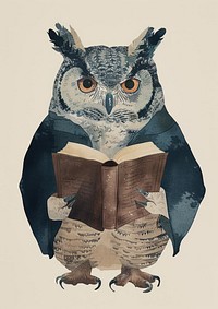 Owl student animal bird book.