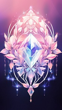 Diamond crystal art illuminated.