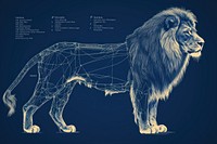 Lion diagram drawing animal.