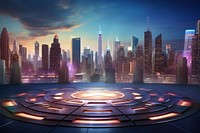 Smart city architecture cityscape landscape. AI generated Image by rawpixel.