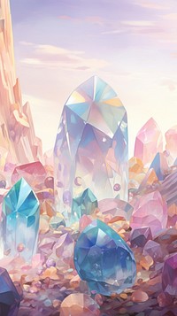 Gemstones crystal mineral art.