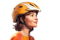 Woman in bicycle helmet adult protection happiness.