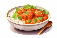 Indian butter chicken curry food meal bowl.